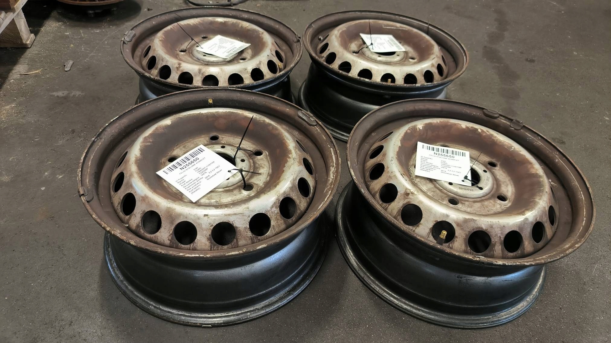 CERCHI Ferro KOMPLET 16 5X160 BK21-1007-DA FORD TRANSIT CUSTOM
