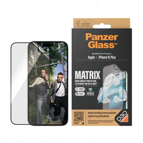 PanzerGlass Matrix D3O Uwf fólie zesílená na displej pro iPhone 15 Plus