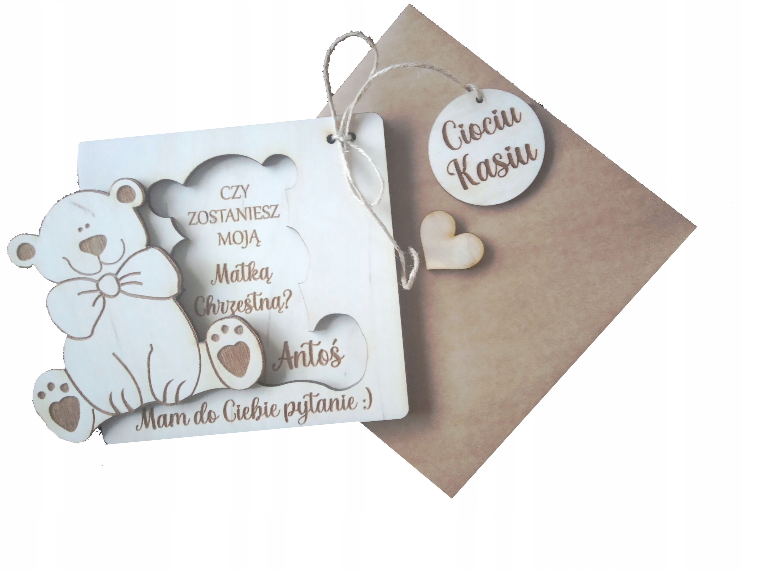 PROŚBA PYTANIE CIOCIU CZY ZOSTANIESZ CHRZESTNĄ MIŚ Wysokość produktu 11 cm