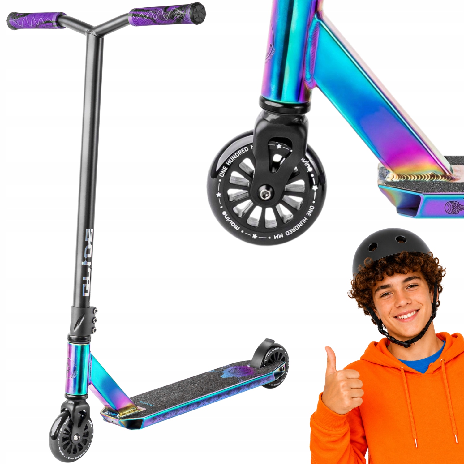 Hulajnoga Wyczynowa Movino Glide Neochrome Lekka Wzmocniona Wytrzymała