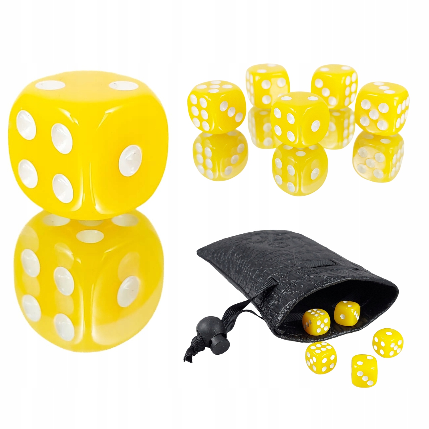 KOSTKA K6 1,6 CM RPG ŻÓŁTA KOŚĆ SZEŚCIOŚCIENNA