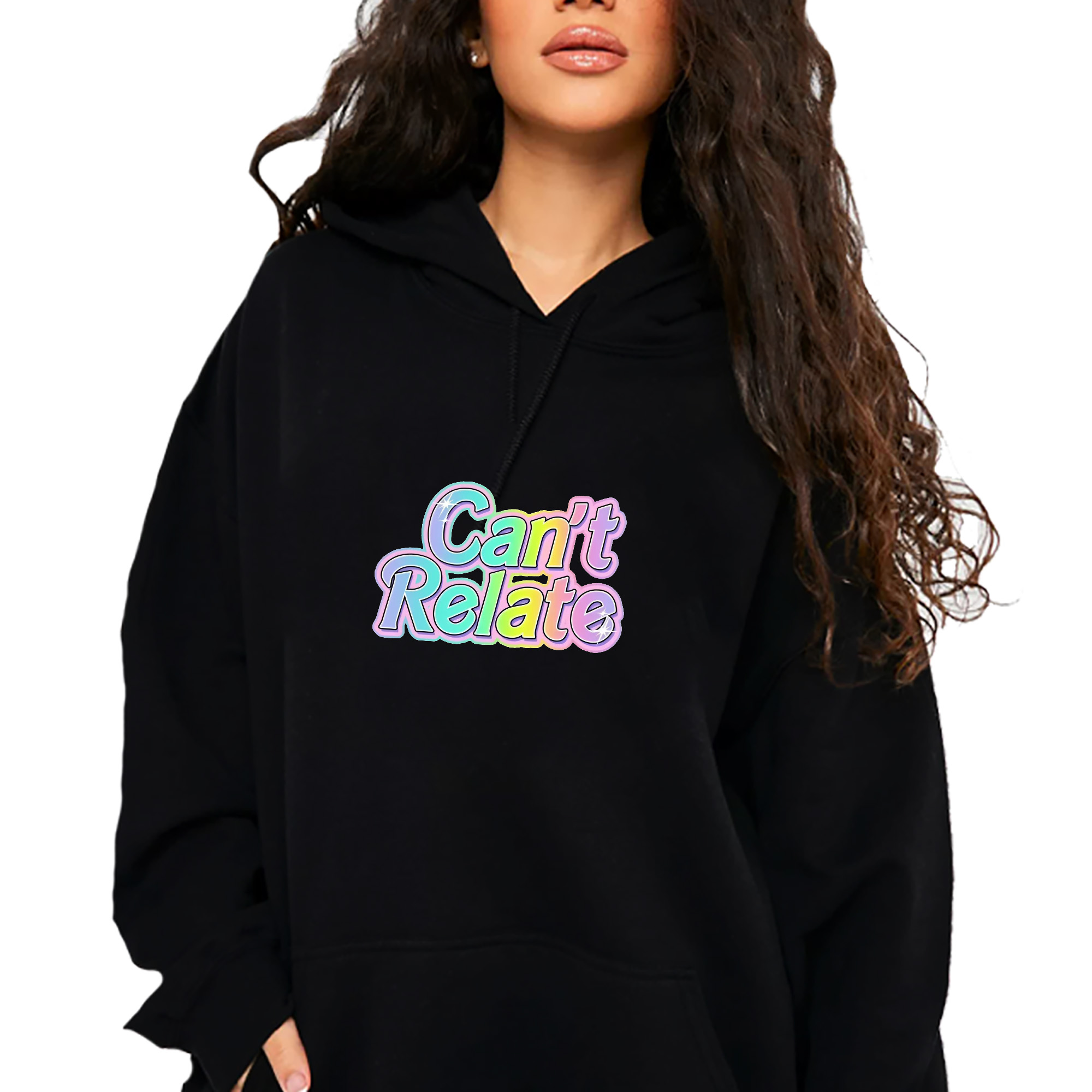 Mikina S Kapucí Módní Tik Tok Can't Relate XXL