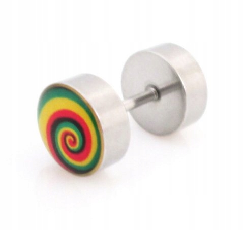 

Fake plug Spiralka Rasta oszukany tunel 8mm 316L