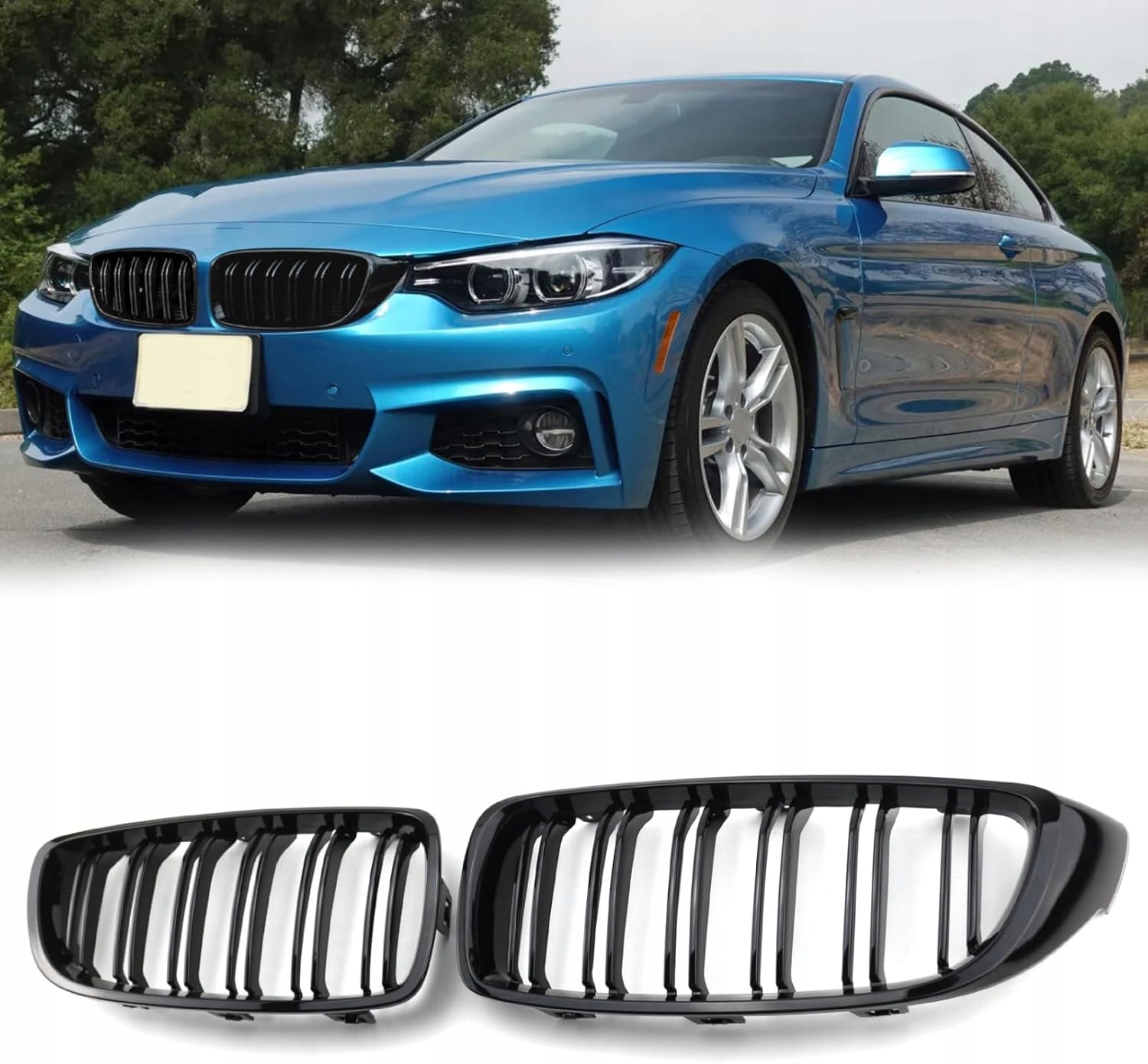 Atrapa Ledvinka Grill Mřížka Černá Lesk 2ks pro Bmw 4 F32 F33 F36 M Balíček