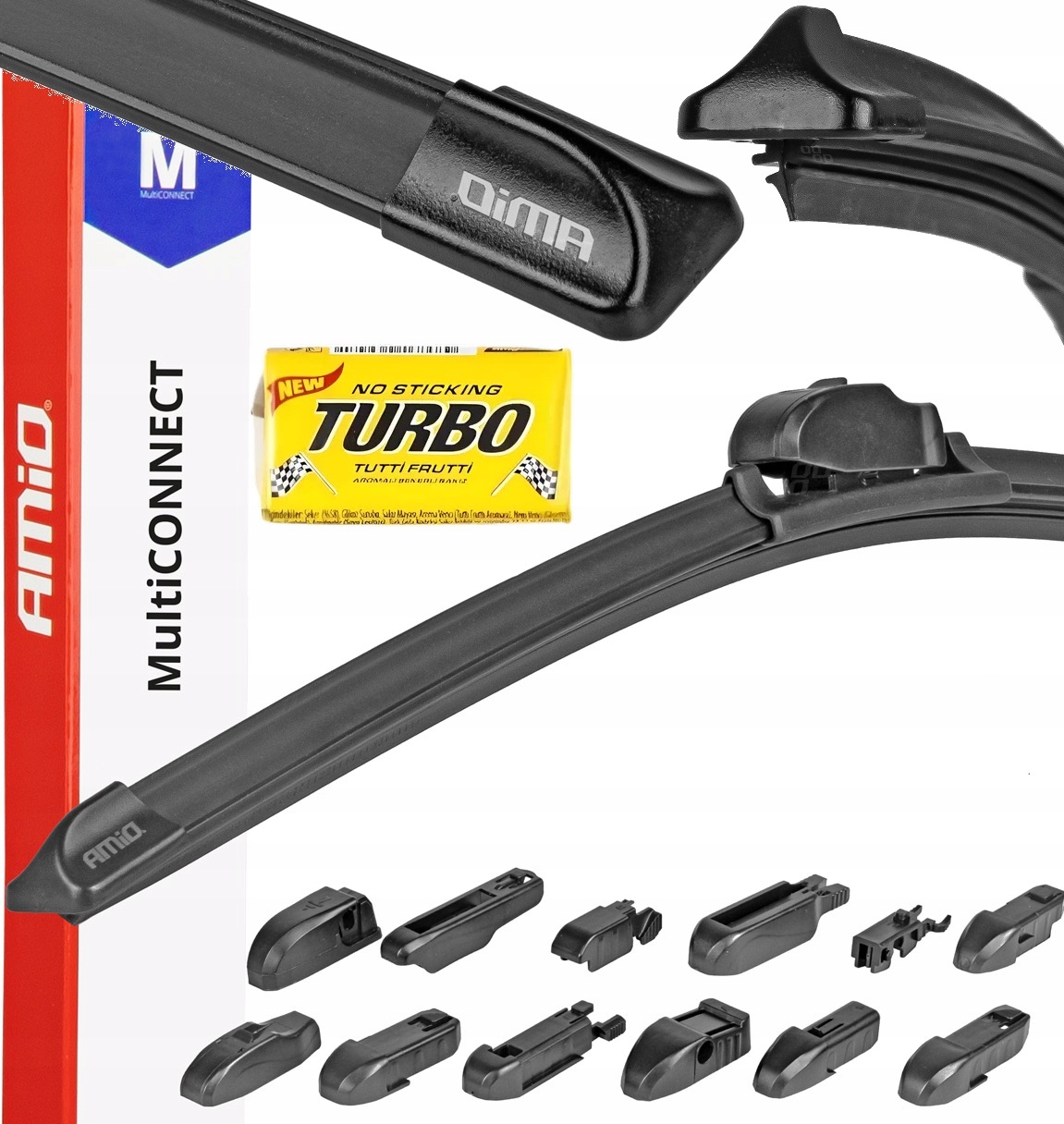 Wycieraczka płaska szyb do auta AMiO Multiconnect 26" 650mm +12 adapterów