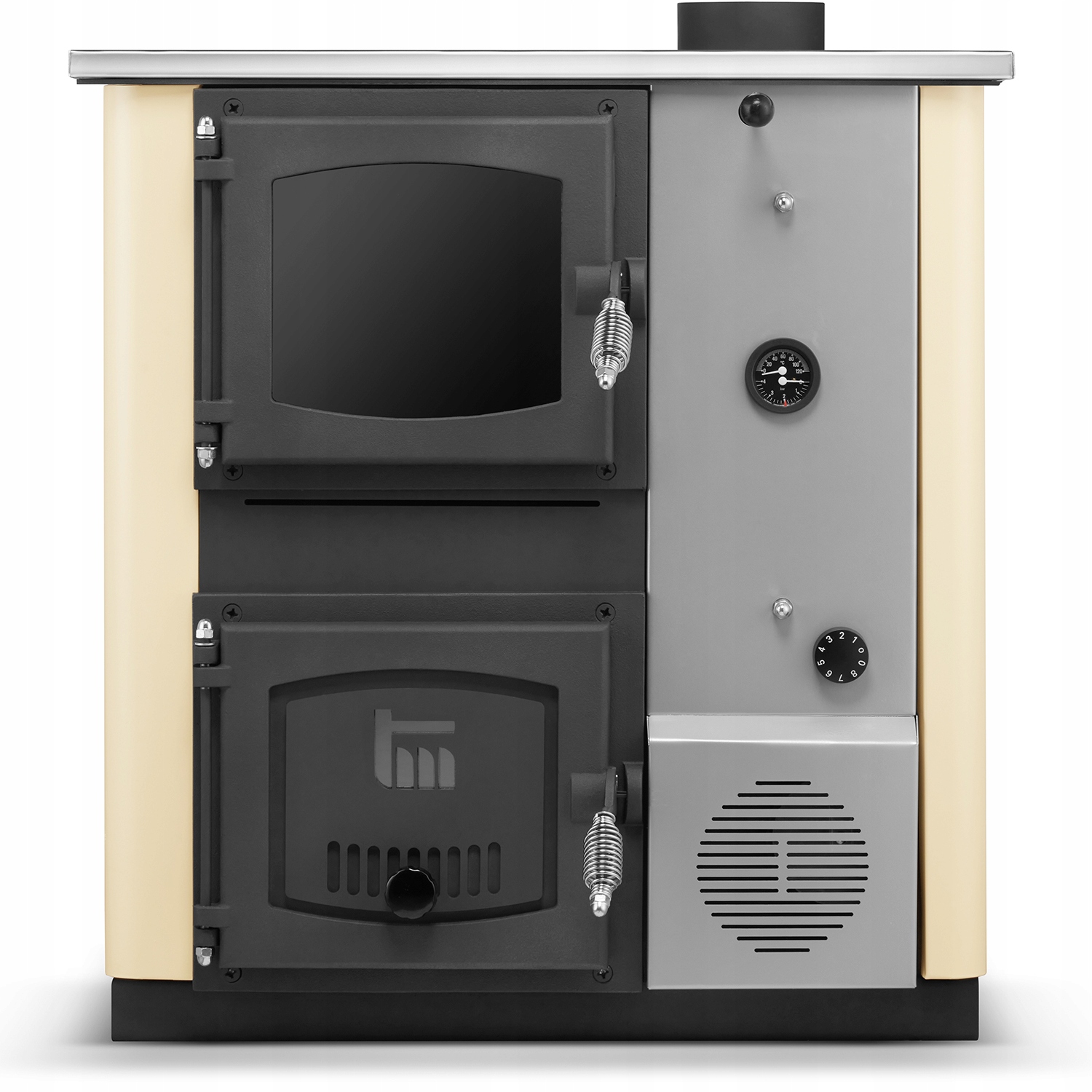 Kuchyně na dřevo ocelový kotel Co westfalka s vodním pláštěm Temy 12 kW