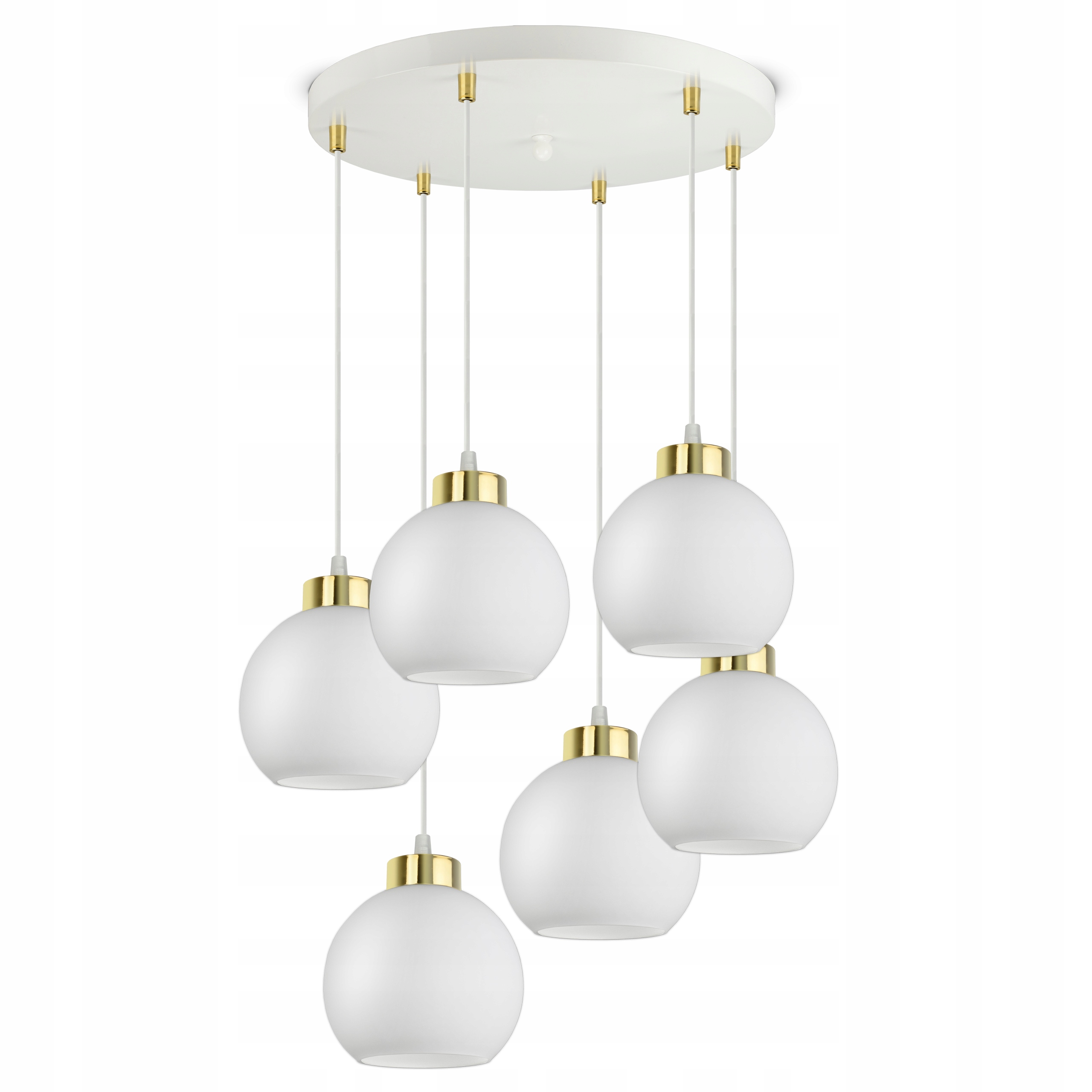 Veľká závesná stropná lampa Biela Sklenené gule White Glass EZ6 Led E27