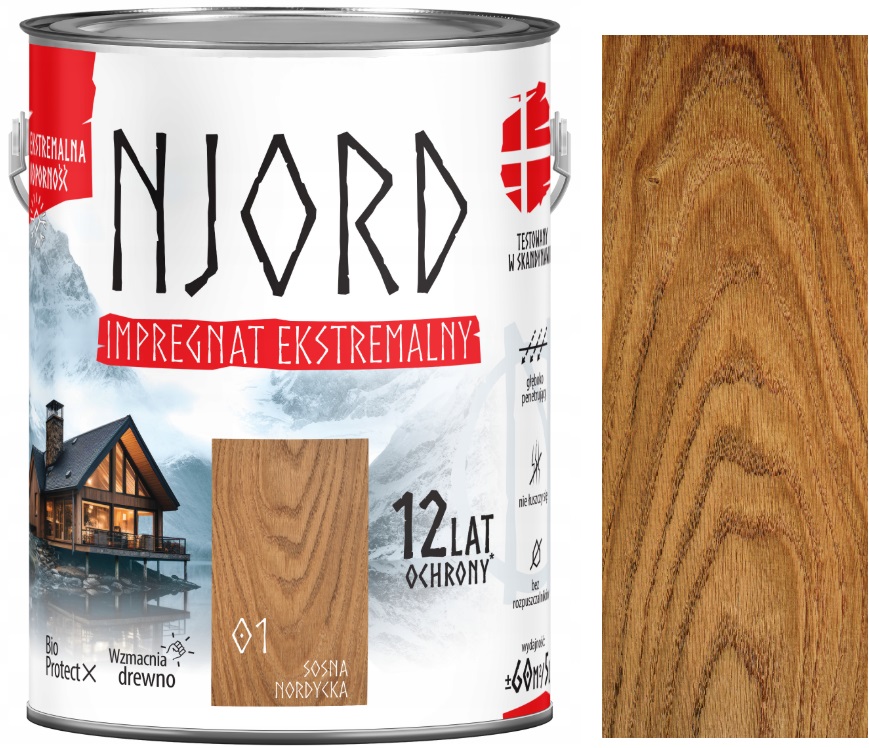 Njord Ekstremalny Impregnat Do Drewna 12 Lat Ochrony Sosna Nordycka 01 5L