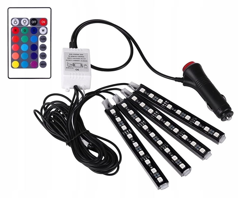 

Oświetlenie Led Rgb Wnętrza Auta Kabiny Samochodu