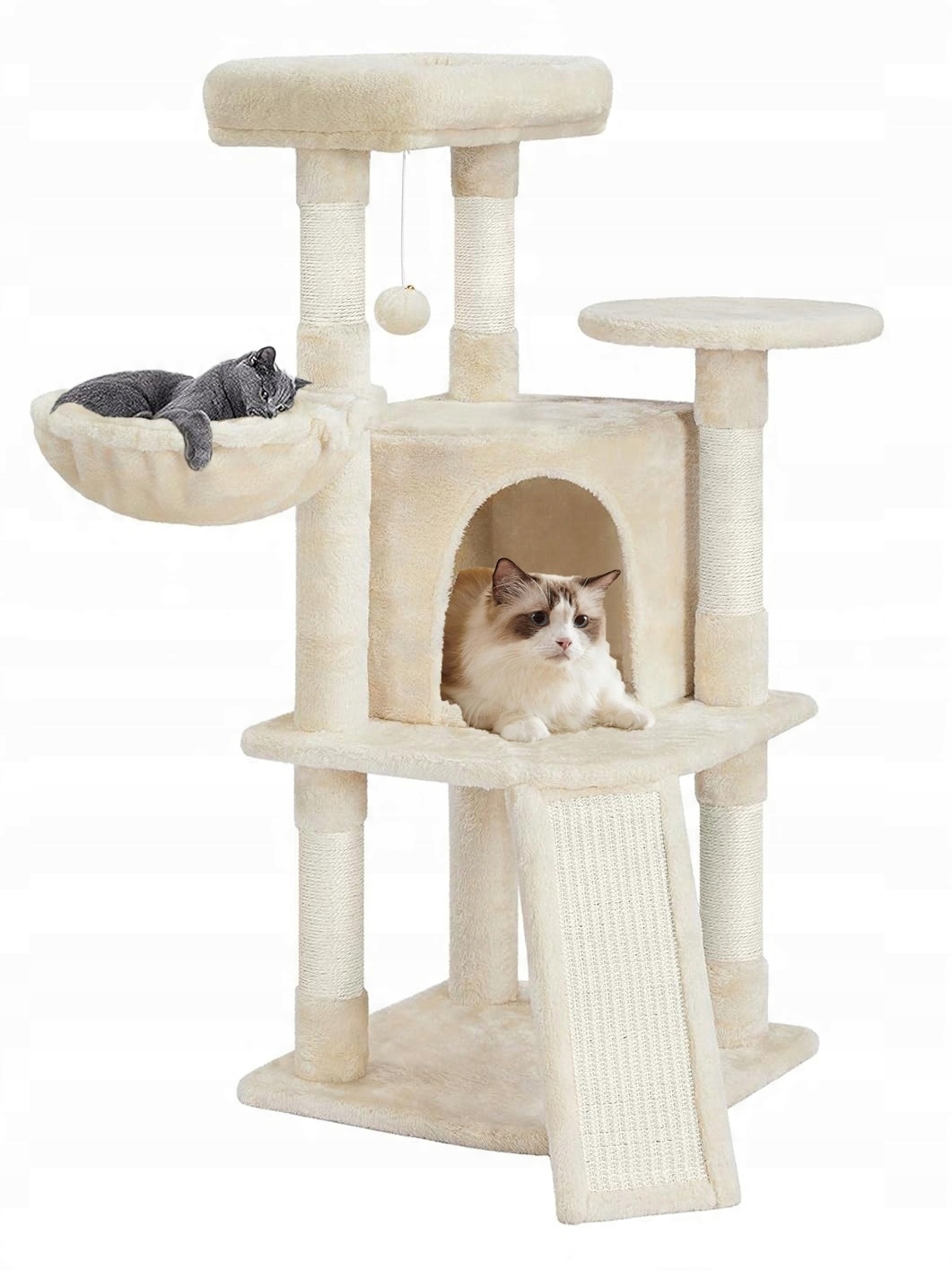 Levně Drapak Pro Kočky Domeček Budka Strom Pelíšek 107 cm