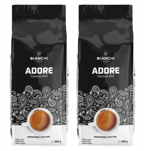 Levně Sada: Káva Zrnková Bianchi Adore Espresso Bar 100% Arabica 1 kg 2-balení
