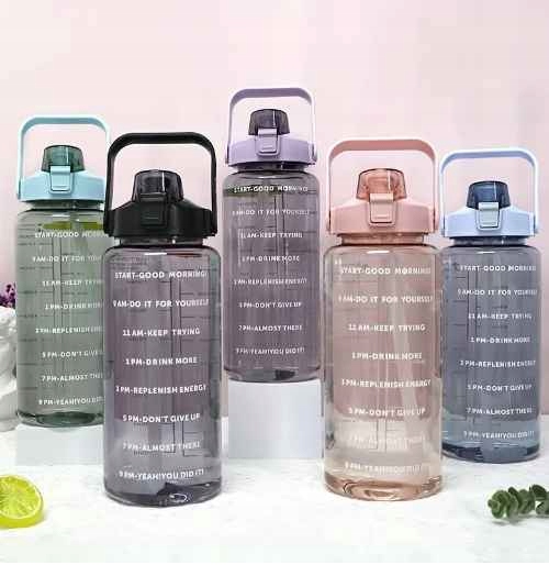 BUTELKA NA WODĘ BIDON Z MIARKĄ MOTYWACYJNA SIŁOWNIA FITNESS 2L + GRATIS!!! Model POJEMNOŚĆ 2L