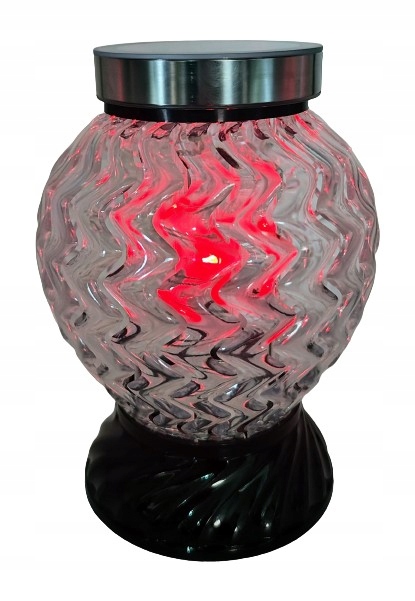 LAMPION KULA GLAMOUR SOLAR / Ż / FALA / BIAŁY - Marka Lamp-Art