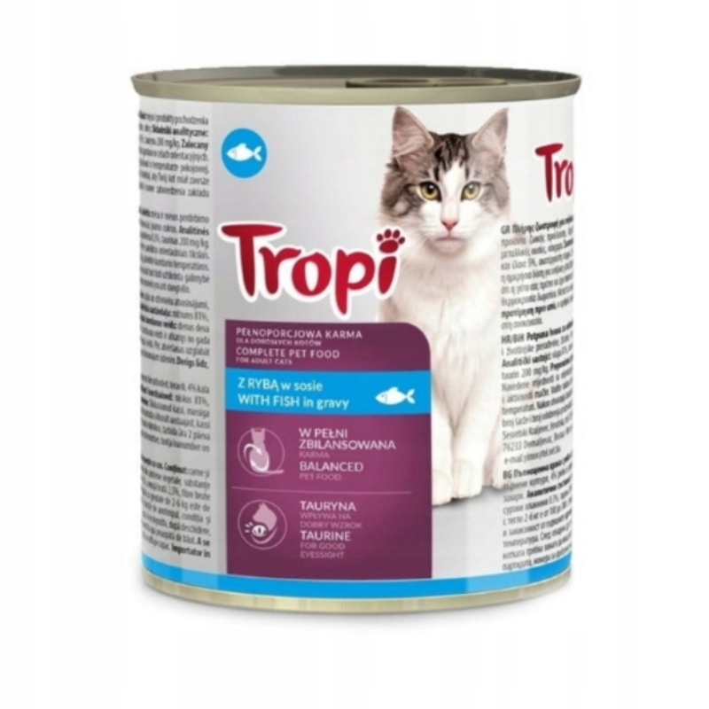 Tropi Krmivo mokré pro kočky s rybou 830 g