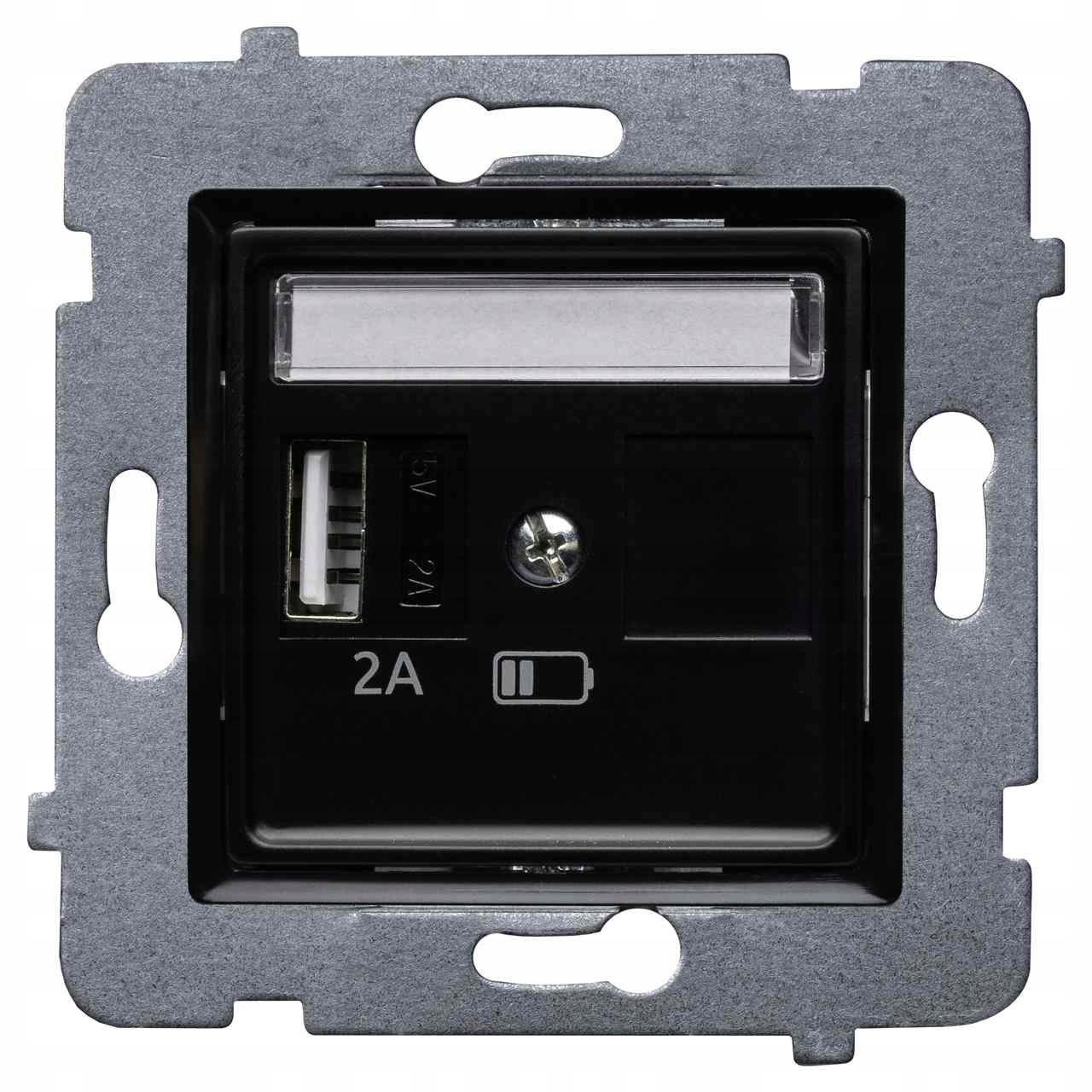 Polmark Rosa Usb nabíječka typu A barva černá matná