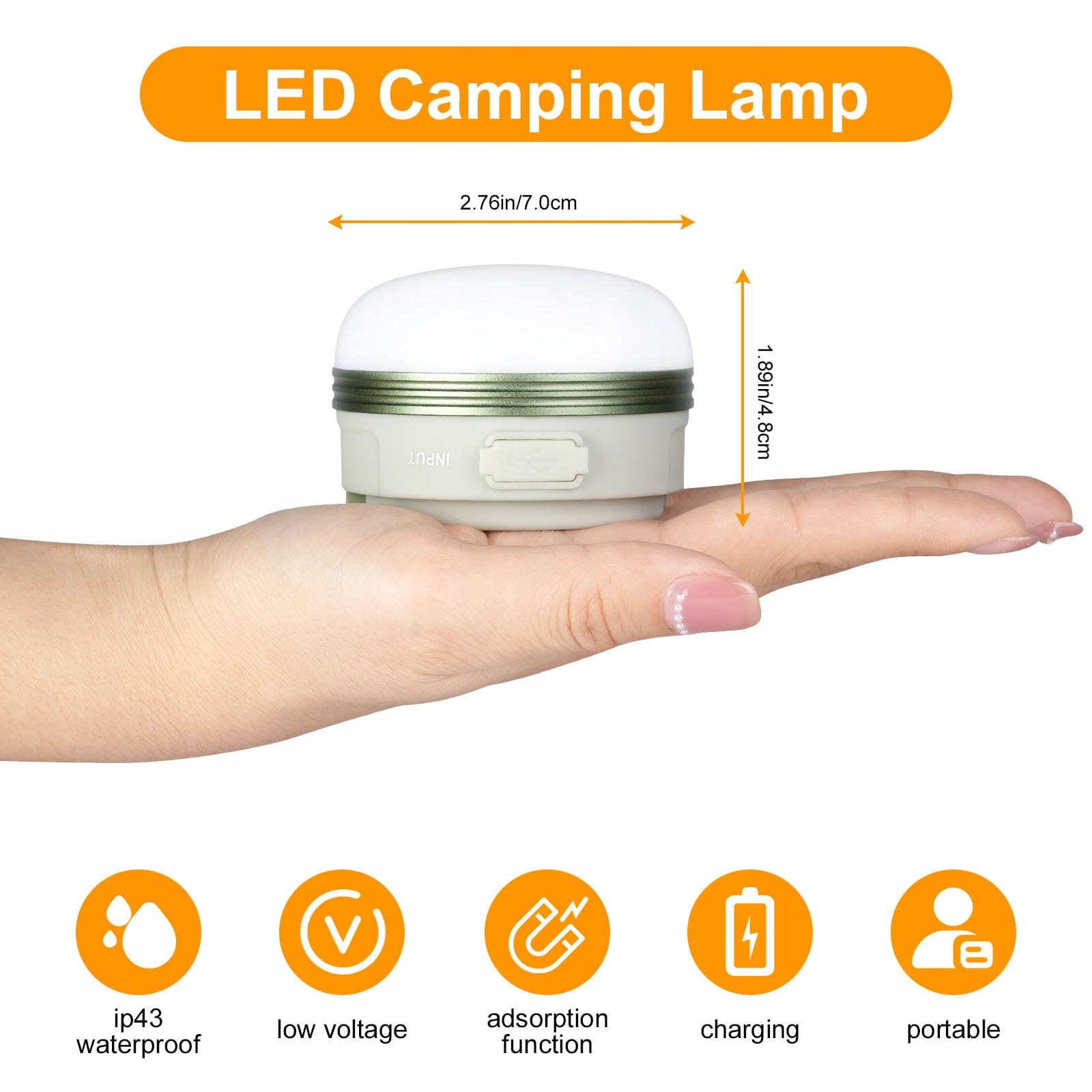 FLINTRONIC Latarka Campingowa LED USB 1800mAh Powerbank 4 Tryby SOS — miniatura 2