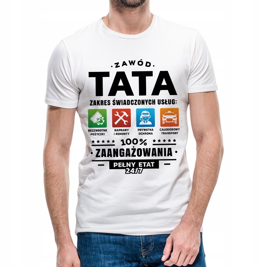 

Koszulka Na Dzień Ojca Taty Urodziny Prezent | M