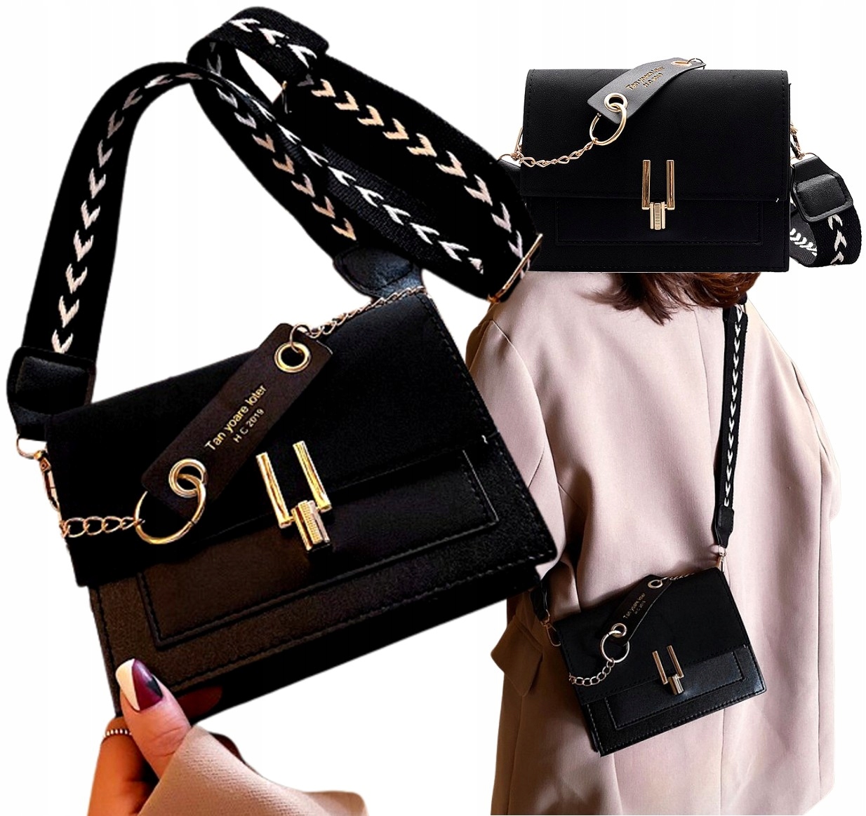 

Skórzana Damska Klasyczna Miejska torebka na pasek