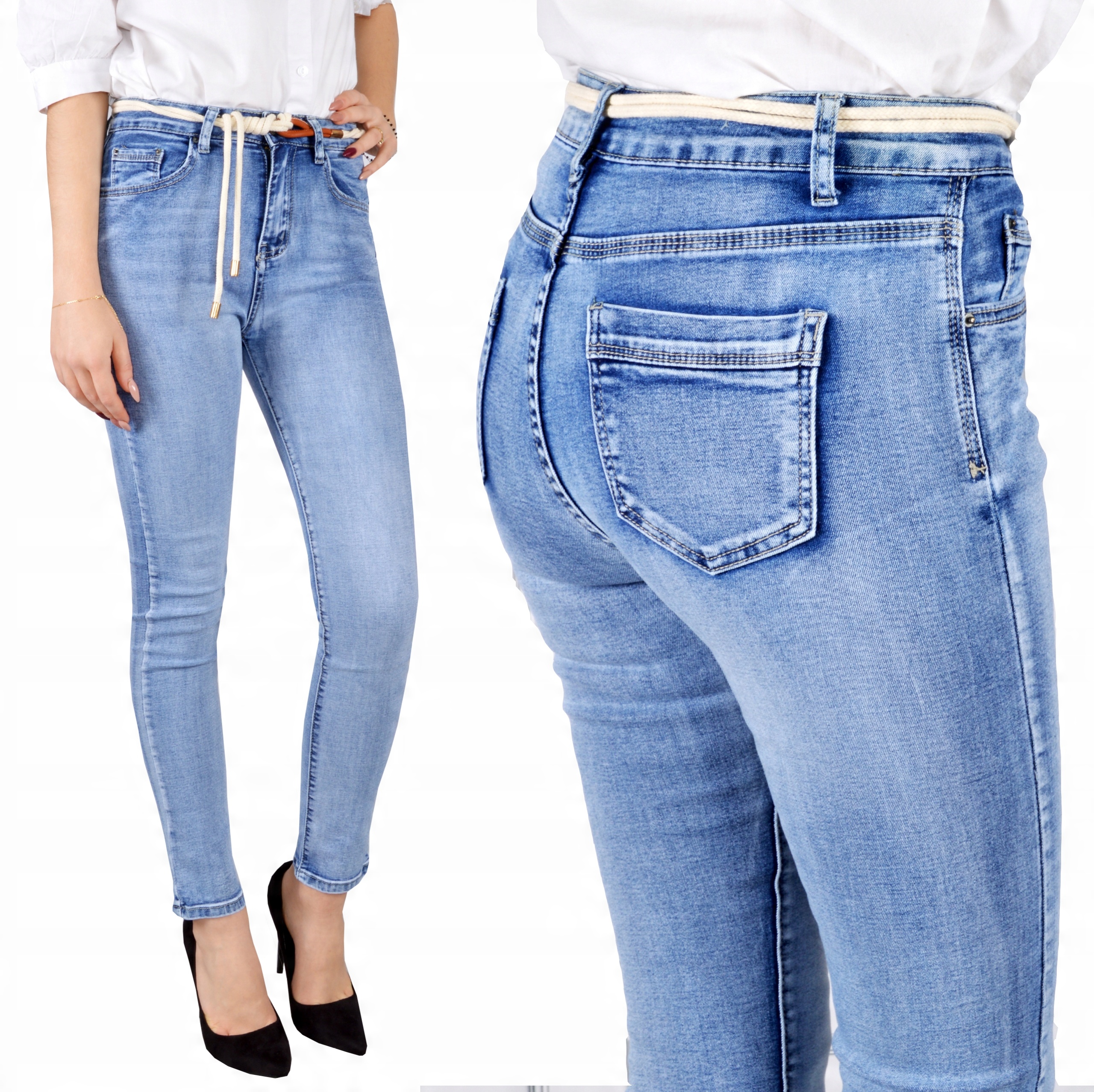 

Damskie Spodnie Jeansy Jeansowe Modelujące