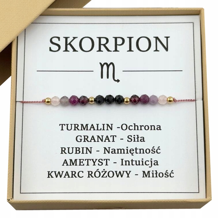 Bransoletka Zodiakalna Skorpion Znak Zodiaku Naturalne Kamienie