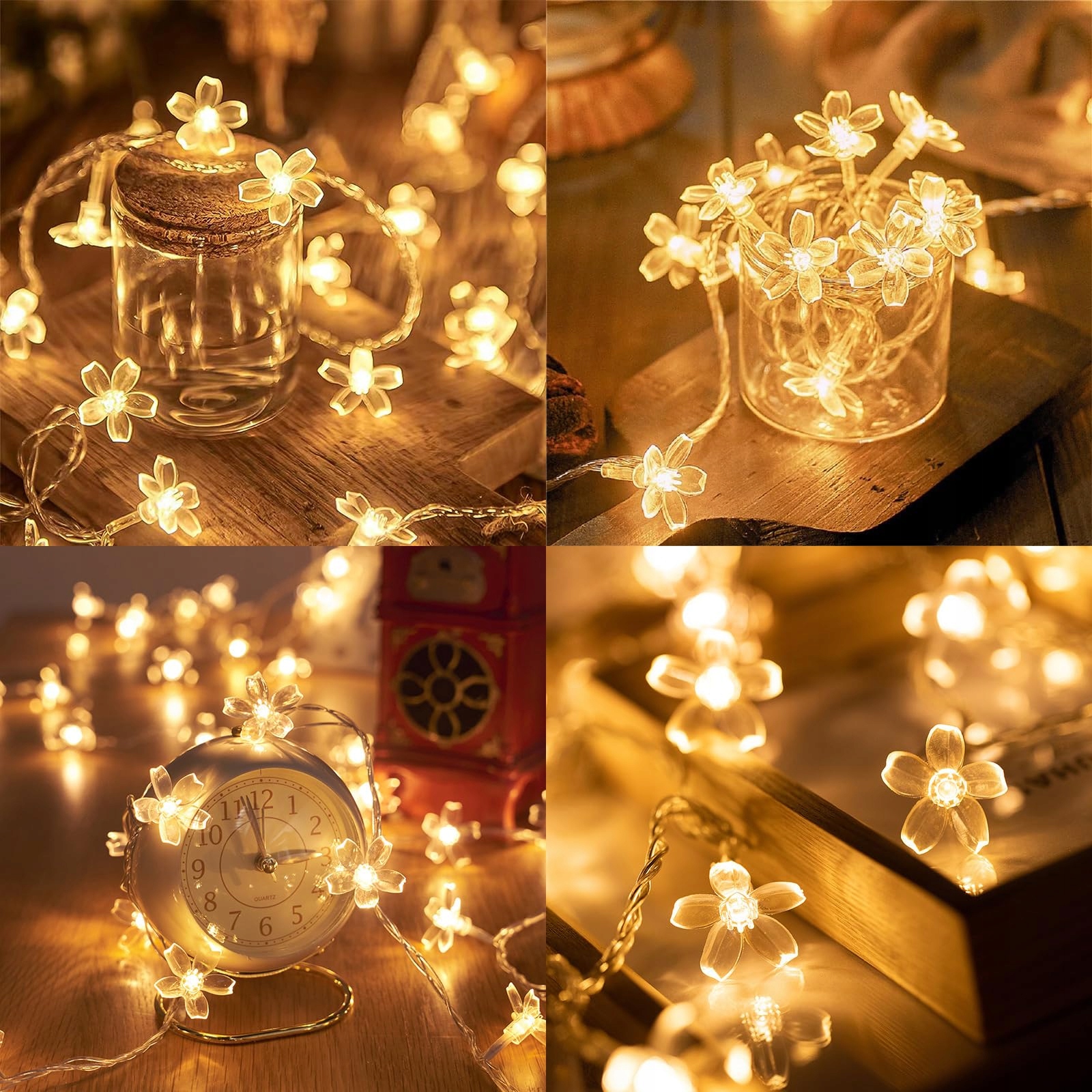 Girlanda Kwiatowa LED Kwiaty Wiśni Ciepła Biała Na Baterie 6m 40 LED ENLACE — miniatura 7