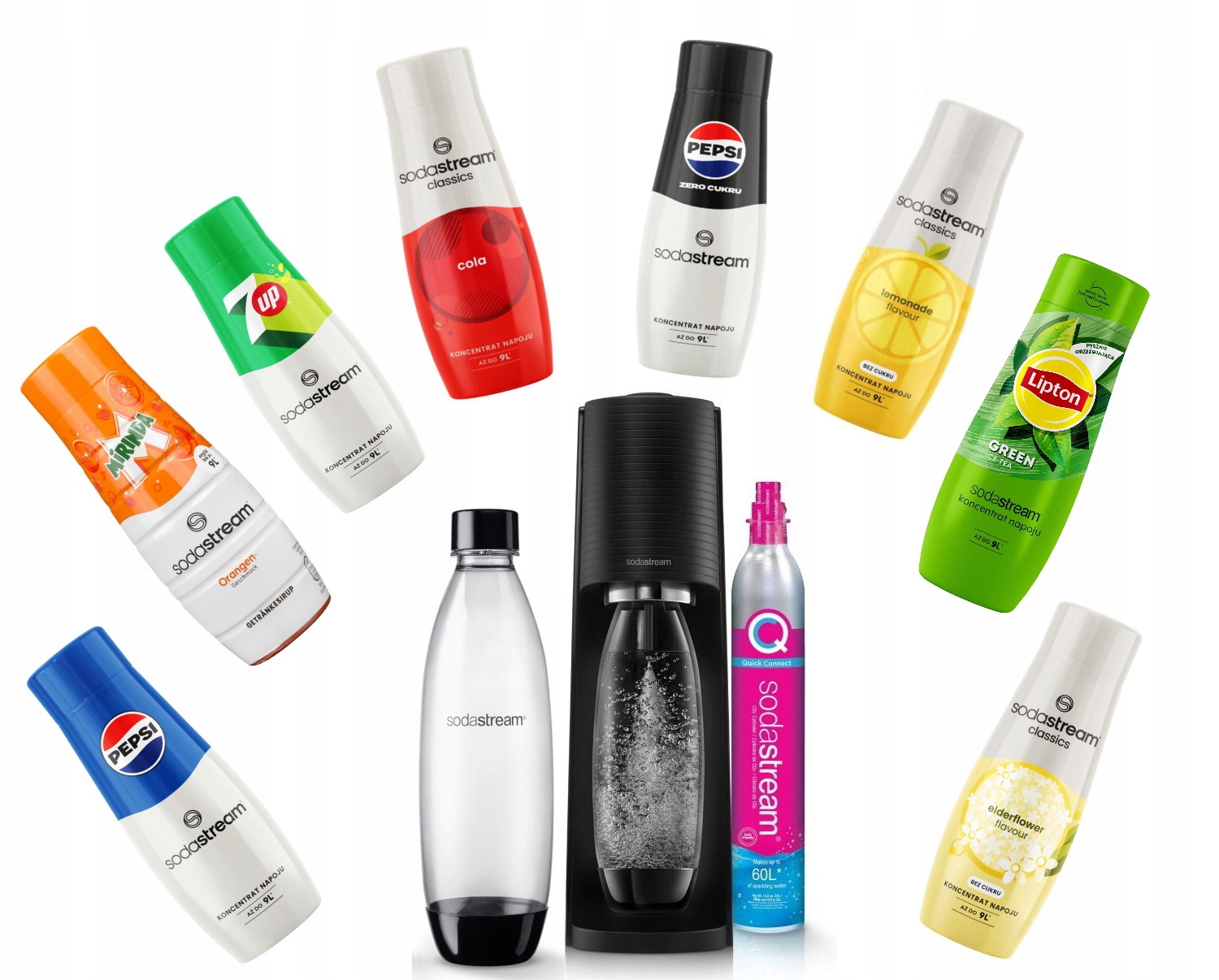 Sodastream Saturátor perlivej vody Terra čierna fľaša bombička Sok