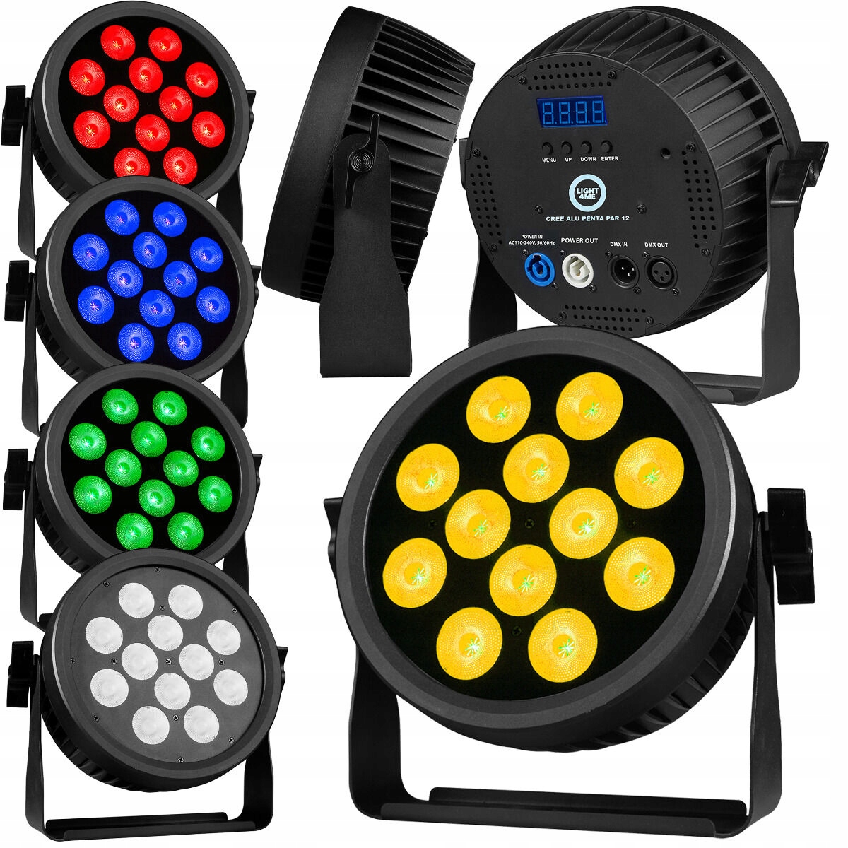 LIGHT4ME Cree Alu Penta Par 12 reflektorové jevištní osvětlení 12x15W Rgbwa