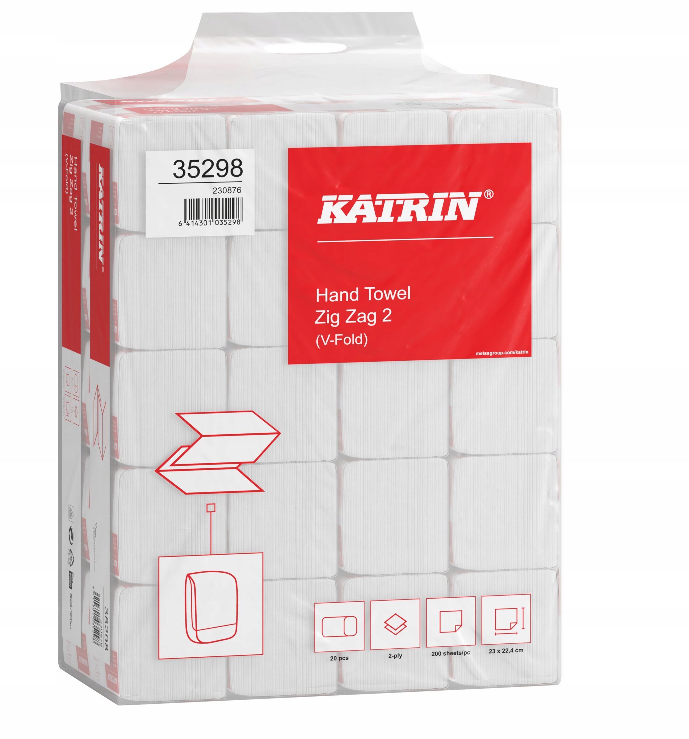 Katrin ręczniki Zz białe 20 x 200 listków 2-warstwowe Handy Pack