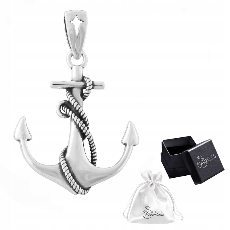 Přívěsek stříbrný ryzost 925 Kotva s obalenou linkou Dárek pro muže