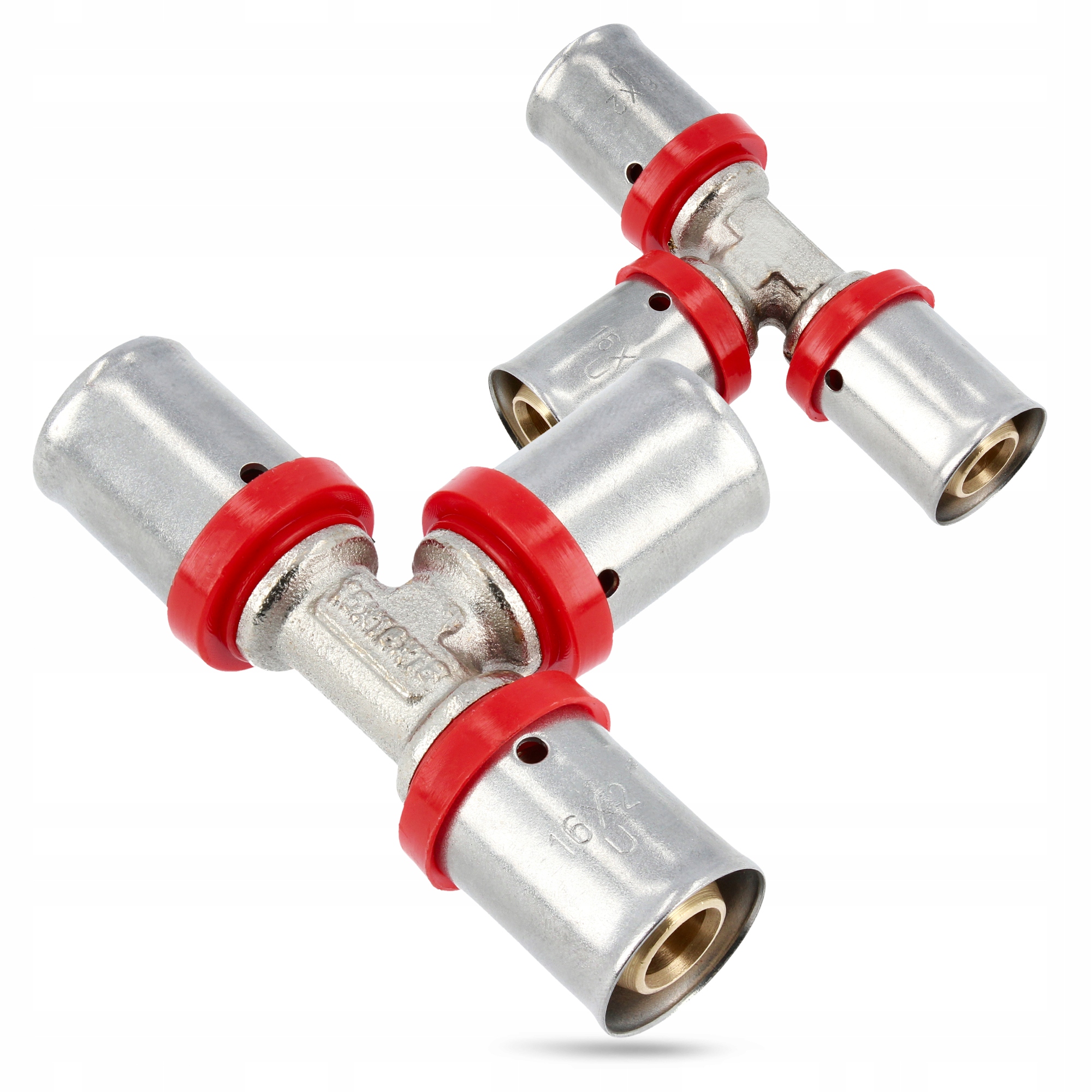 Trójnik PEX 16 mm ZAPRASOWYWANY Zaciskany Złączka Łącznik Rur Wody PRESS Typ kształtka