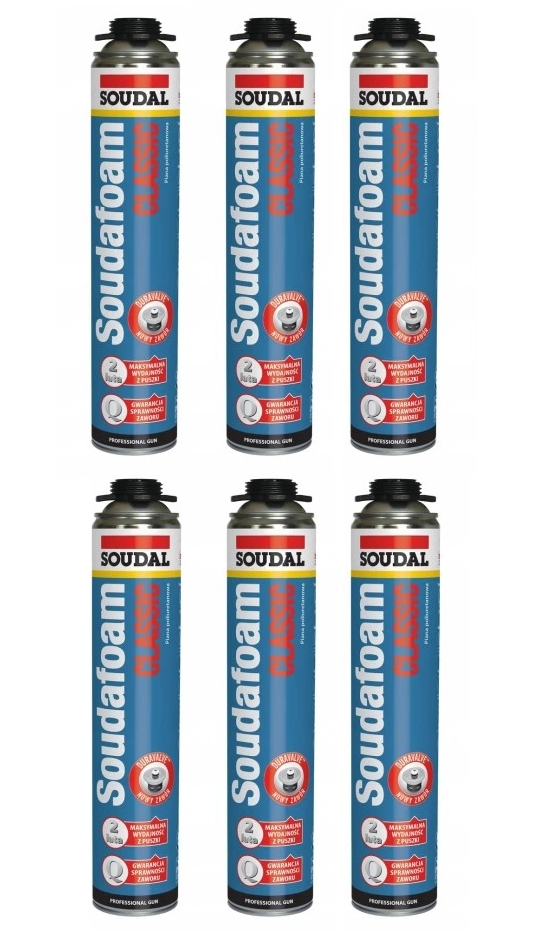 Soudal Polyuretánová pištoľová pena Soudafoam Classic 750ML 6 kusov
