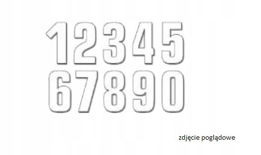 BLACKBIRD NUMERY STARTOWE 16CM X 7,5CM PROSTE, KOLOR BIAŁY NR2 (3SZT.)