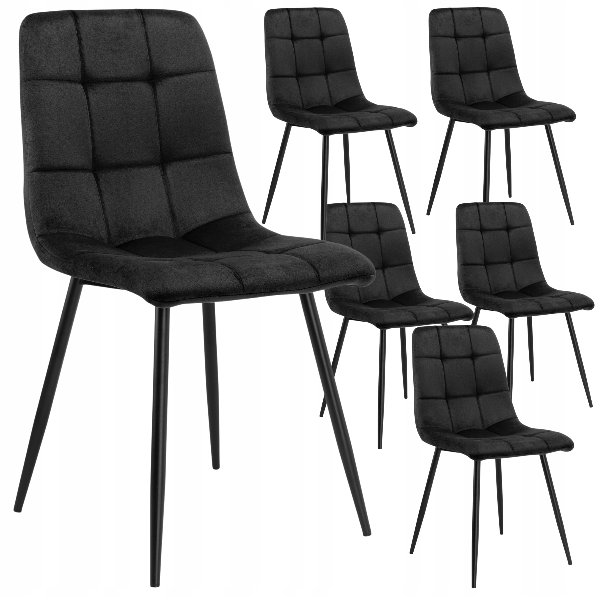 Čalouněné jídelní židle 6 ks do obývacího pokoje Černé Oeko Kuchyňská židle