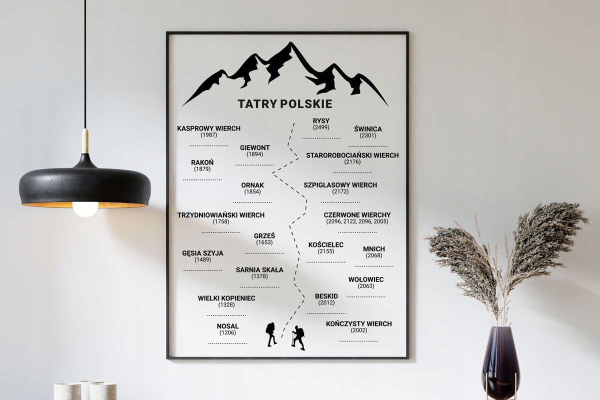 Plakat Tatry Polskie Ważniejsze Szczyty 40x60 cm Marka inna