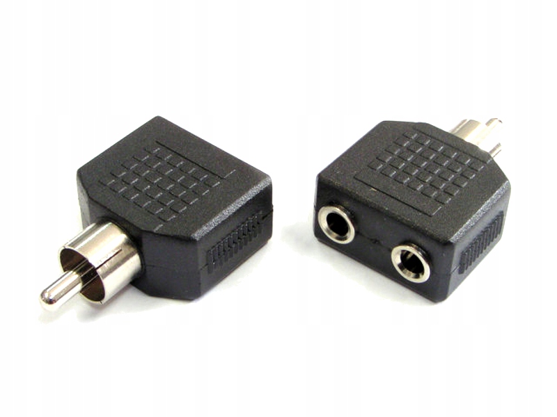 Wtyk Rca na dwa gniazda mały Jack 3,5mm