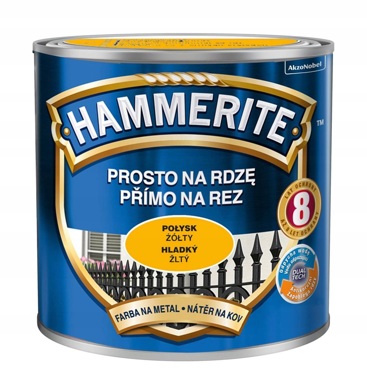 

Hammerite Farba na rdzę 0,7L Żółty Połysk