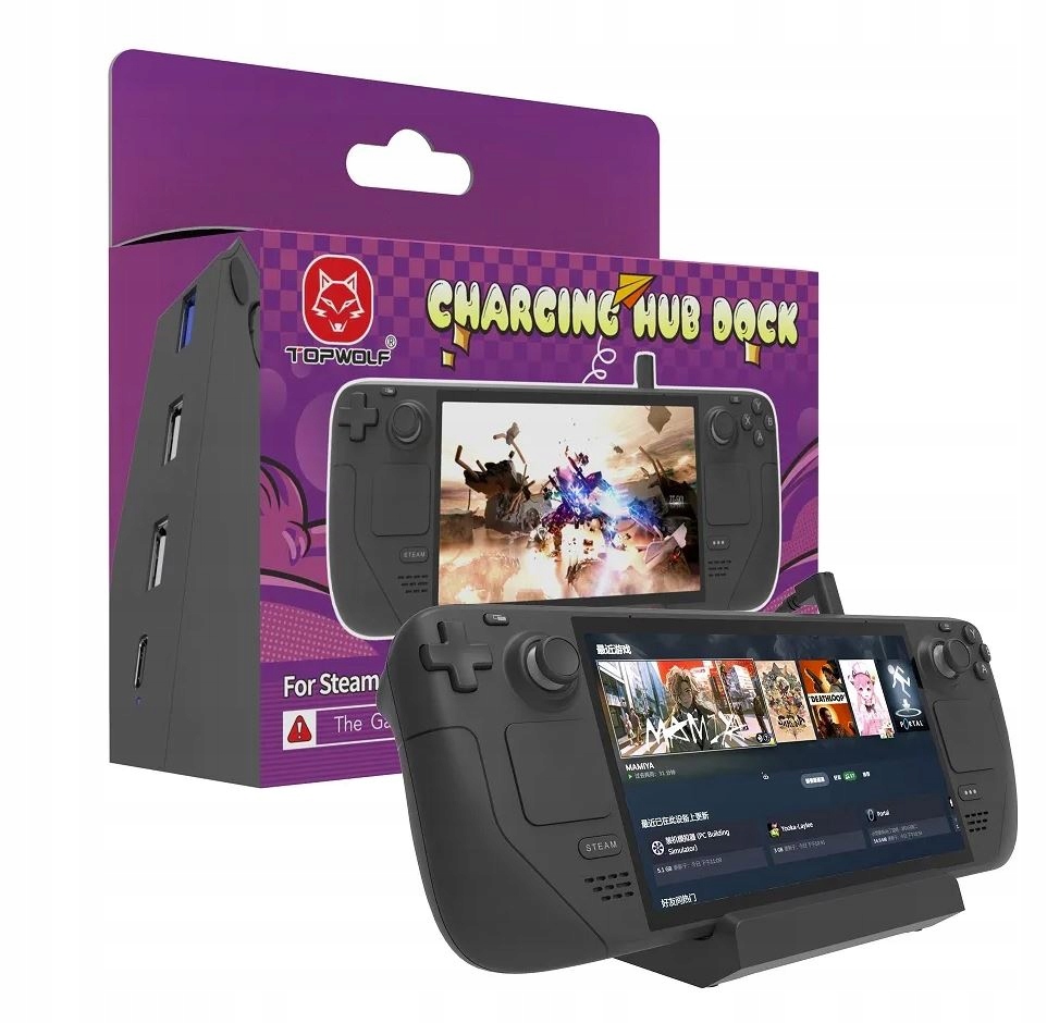 Podstavec Stand Stabilní Dock S Nabíjením Hub 3xUSB Usb-c Steam Deck