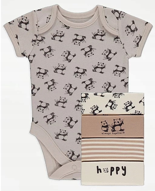 

George Body Krótki Rękaw 5szt 6-9m 68/74cm Panda