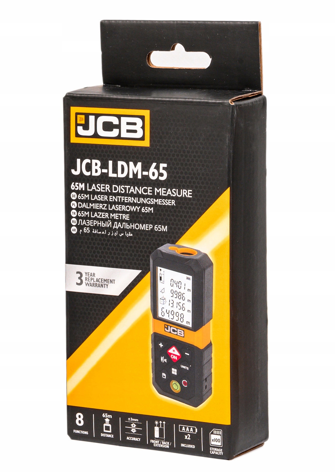 DALMIERZ LASEROWY MIERNIK LASEROWY OBLICZANIE POWIERZCHNI OBJĘTOŚCI 65M JCB Stan opakowania oryginalne