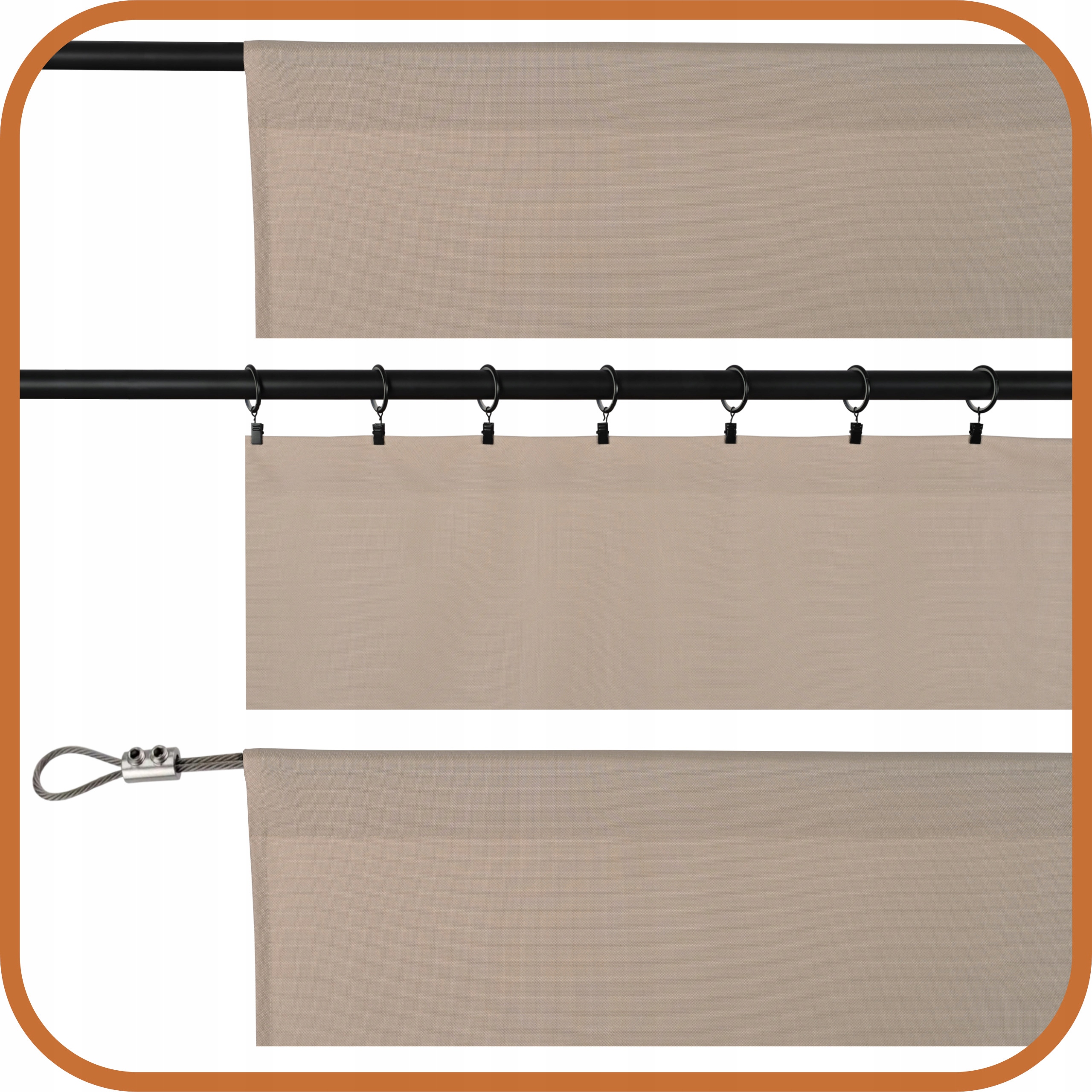 ZASŁONA TARASOWA OGRODOWA ZASŁONY TARASOWE OGRODOWE T 155x200 jasnobeżowa Producent Tess