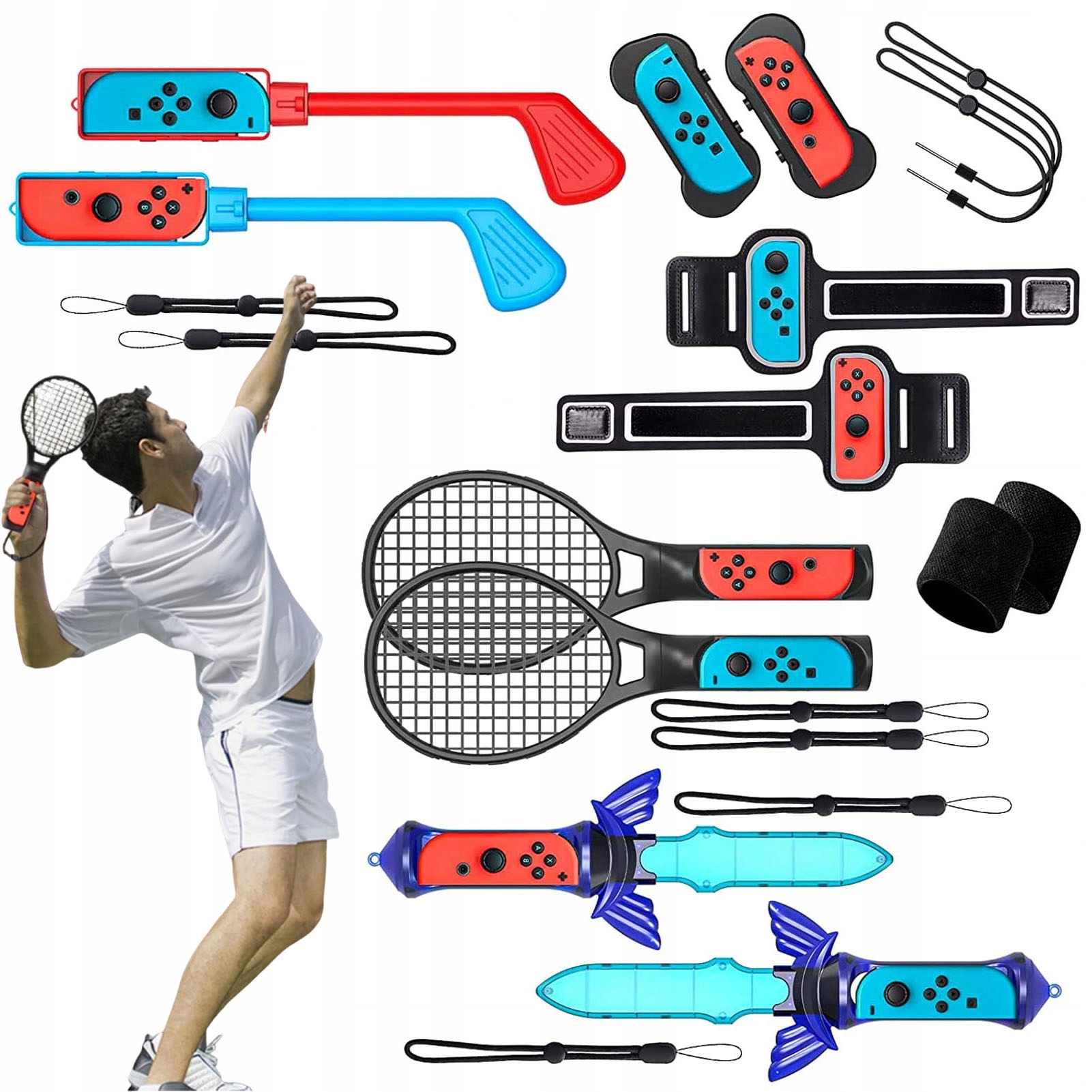 12w1 Zestaw do Gry w Tenisa i Golfa na Konsolę Dla Switch Oled