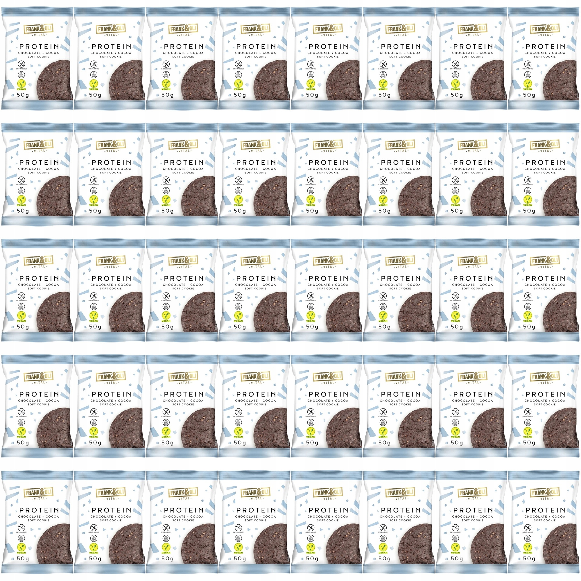 Zestaw ciasteczek Frank&Oli Ciasteczko proteinowe Brownie Czekolada 40 szt.