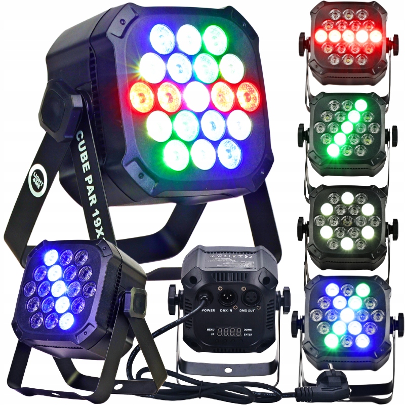 Reflektor Light4Me CUBE PAR 19x3W RGBW oświetlenie sceniczne