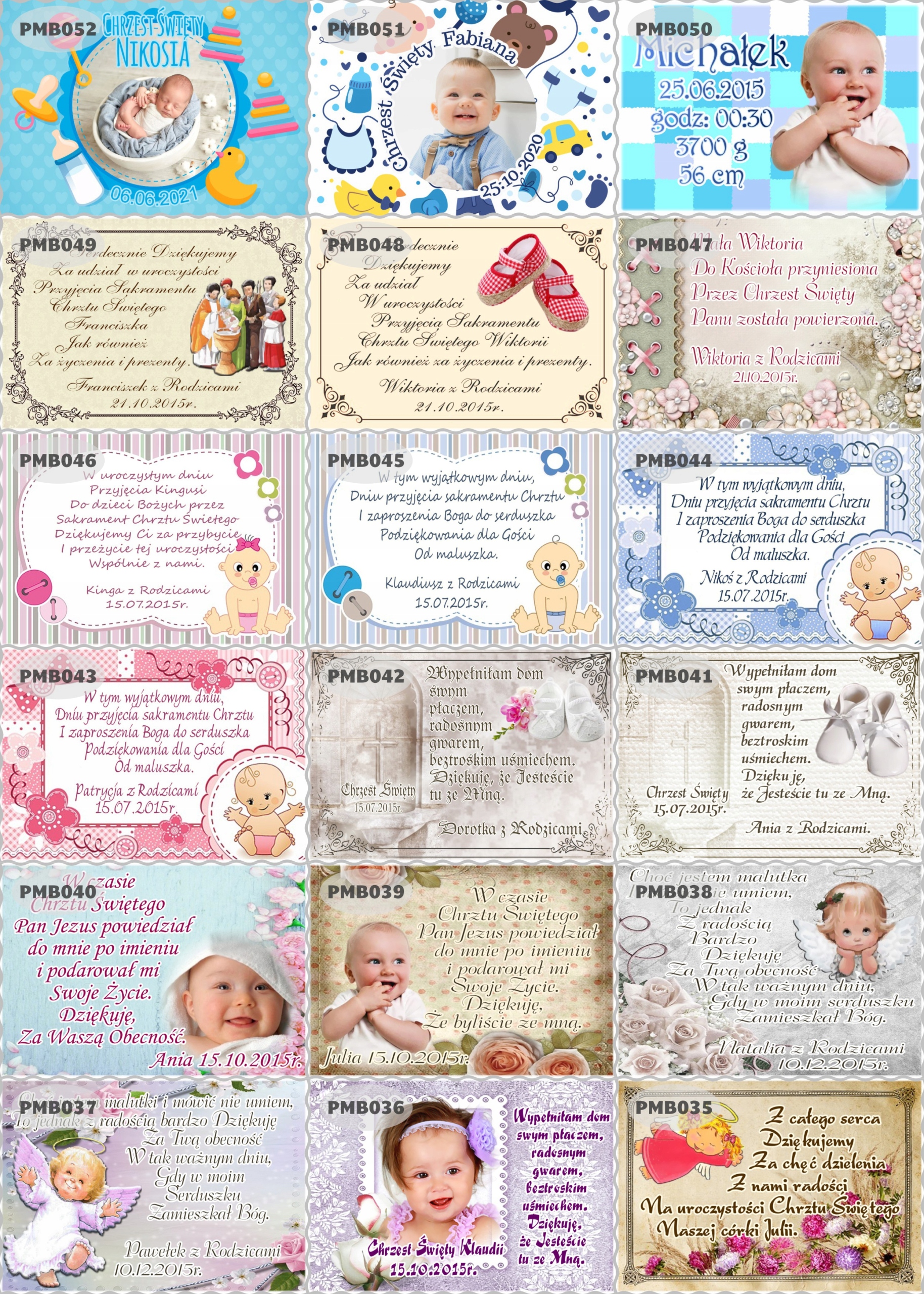 Magnes personalizowany 10x7 podziękowania Chrzest Roczek Komunia Św. Rodzaj magnes