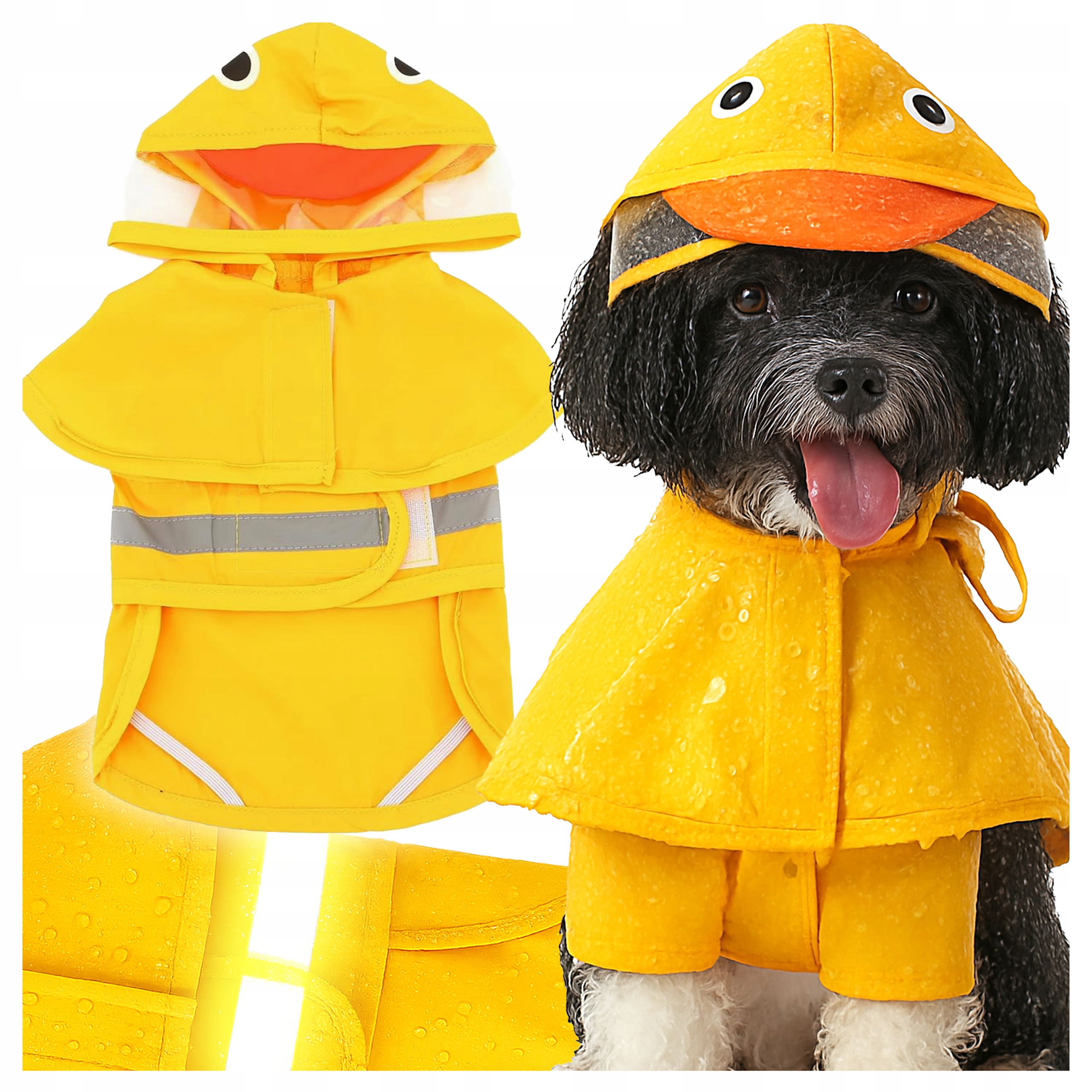 Protidešťová bunda pro psa Reflexní vycházková kachna Kabát M