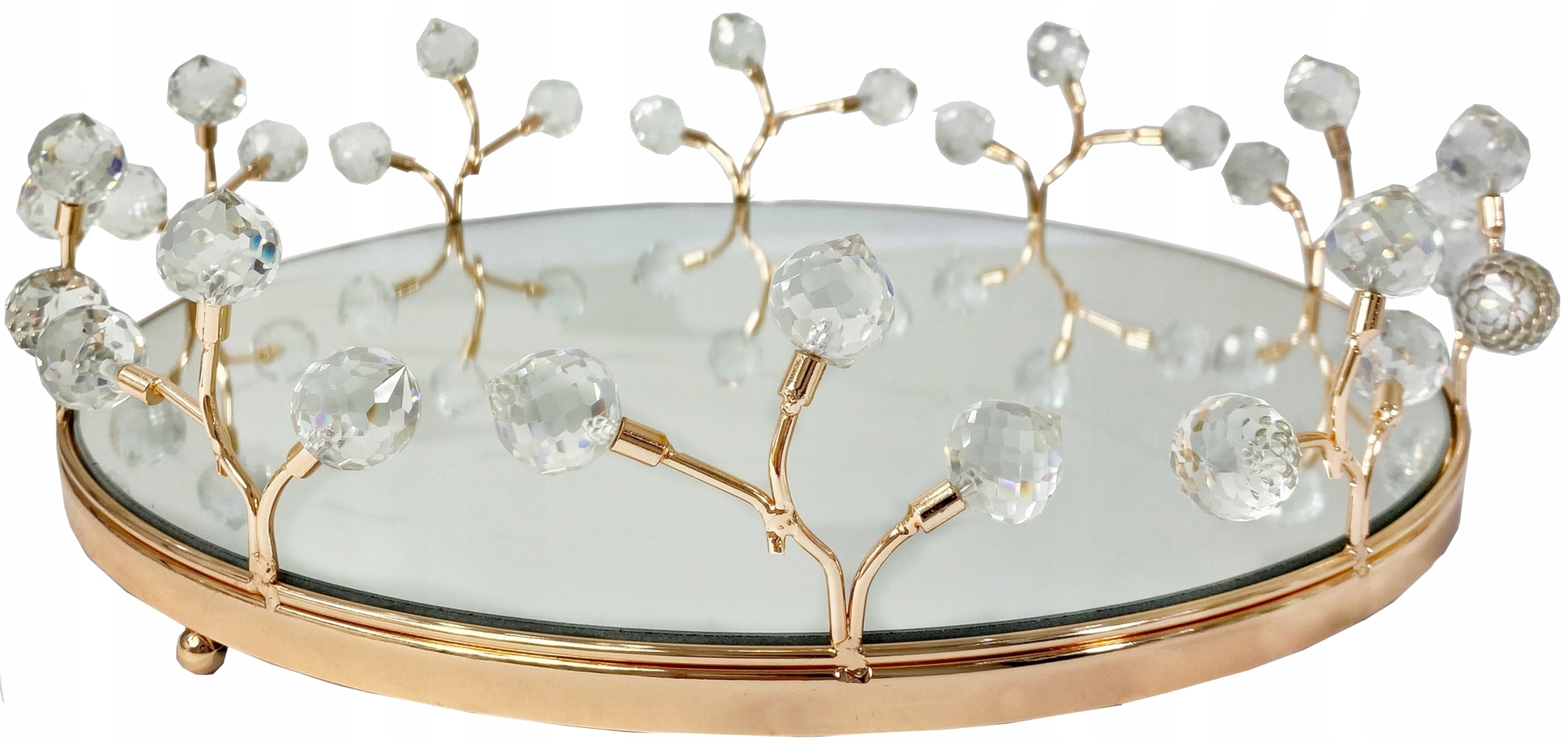 Podnos zrkadlový zlatý okrúhly Ø 35 cm WYS042/35