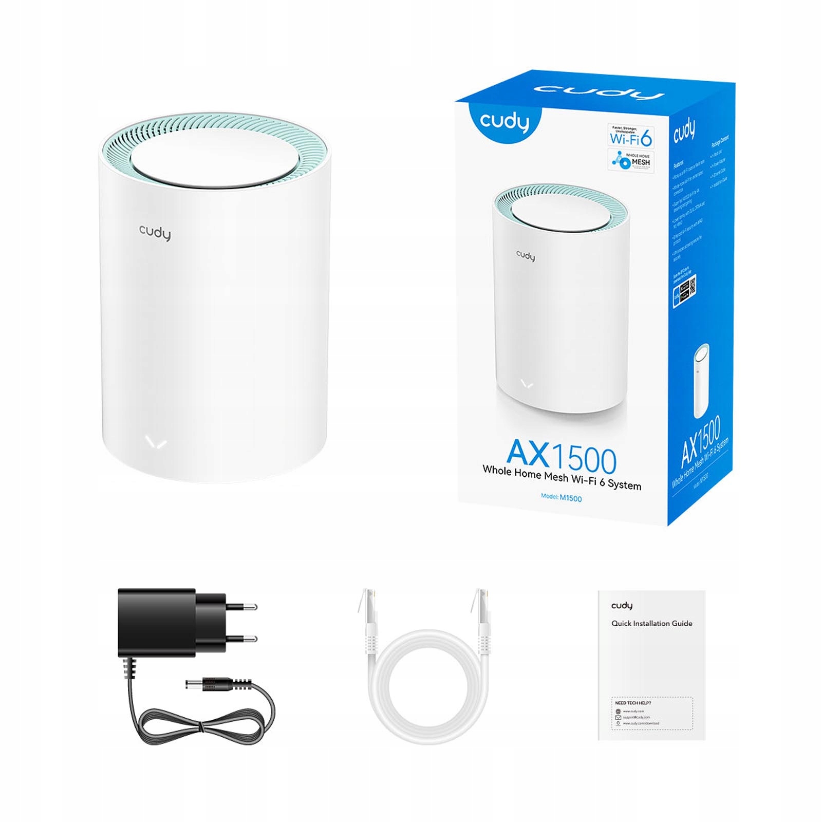 Cudy M1500 router access point WiFi 2.4/5GHz Mesh Vpn 802.11ax (Wi-Fi 6)