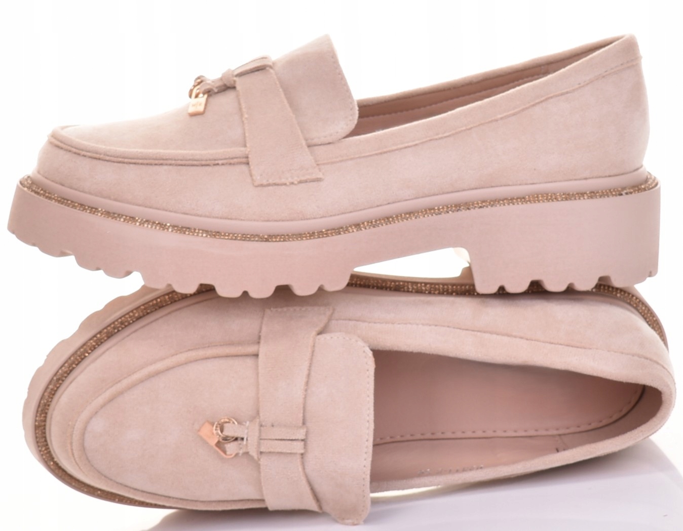 Dámské Polobotky Klasické Semišové Loafersy Na Podpatku Mokasíny Módní
