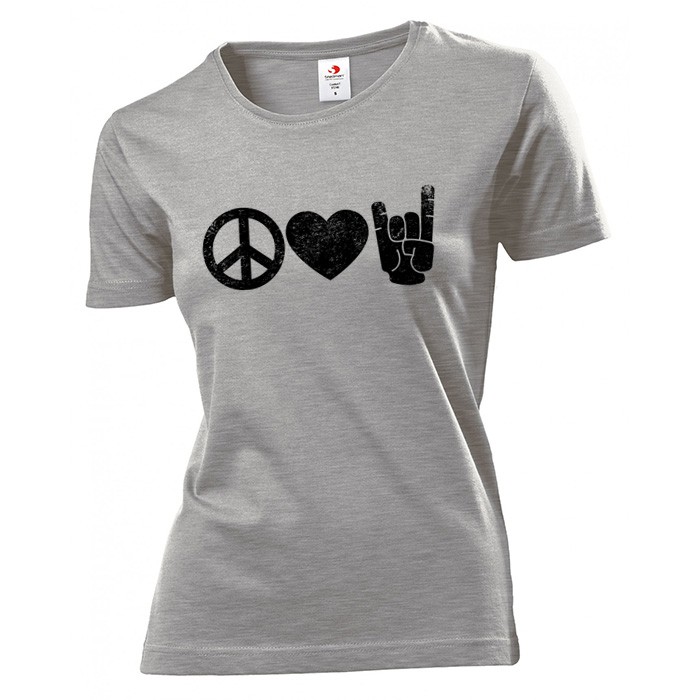 

Koszulka damska Peace Love Rock and roll XXL
