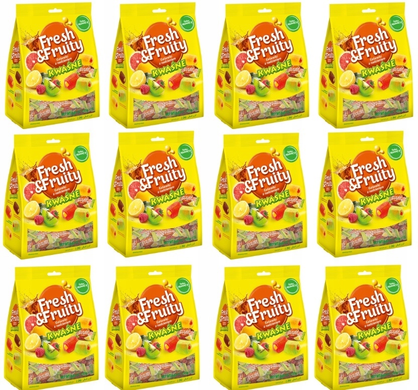 12x 245g Wawel Fresh Fruity kwaśne Galaretki Cukierki Karton